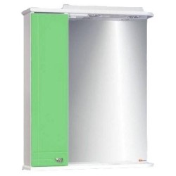 Шкаф-зеркало Домино Блик-60С, 61х73 см, левый, зеленый