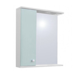 Шкаф-зеркало DEQER ЭКО Далия со светом 60, 60х75 см, левый, салатовый