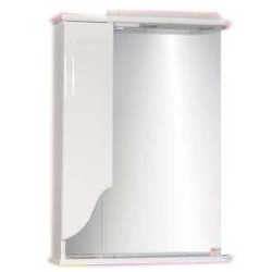 Шкаф-зеркало Домино Бриз-55С, 55х70 см, левый, белый