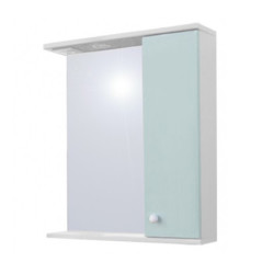 Шкаф-зеркало DEQER ЭКО Далия со светом 60, 60х75 см, правый, салатовый