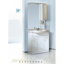 Шкаф-зеркало Aqwella Барселона Ba.02.08, 80х108 см, белый, подсветка