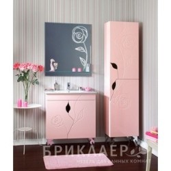 Шкаф-пенал Бриклаер Версаль, 32х200 см, правый, розовый