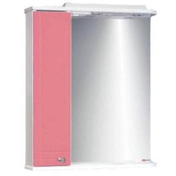 Шкаф-зеркало Домино Блик 50С, 51х73 см, левый, розовый