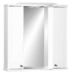 Шкаф-зеркало Домино Элегант-75С, 75х70 см, белый