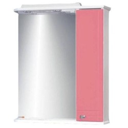 Шкаф-зеркало Домино Блик-55С, 56х73 см, правый, розовый