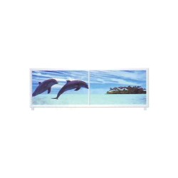 Экран под ванну Ультра Арт, 168 см, Дельфины