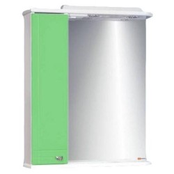 Шкаф-зеркало Домино Блик-50С, 51х73 см, левый, зеленый 